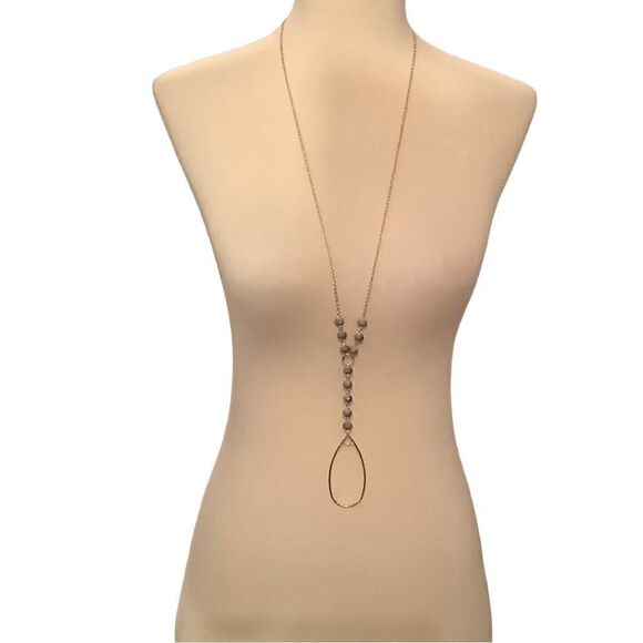 Laura Ashley gold tone necklace with teardrop. NWT - Picture 1 of 4